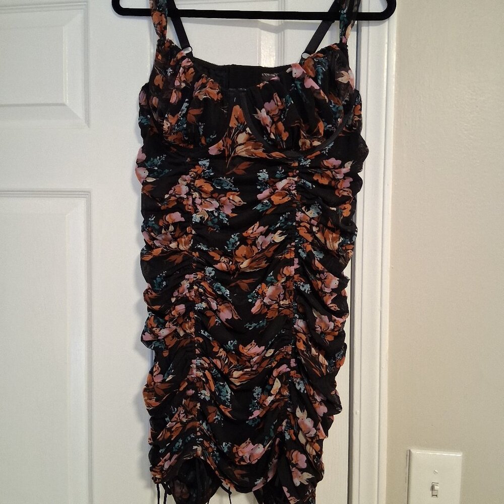 Women's Torrid Curve Chemise, Size 1, Black with Pink Floral